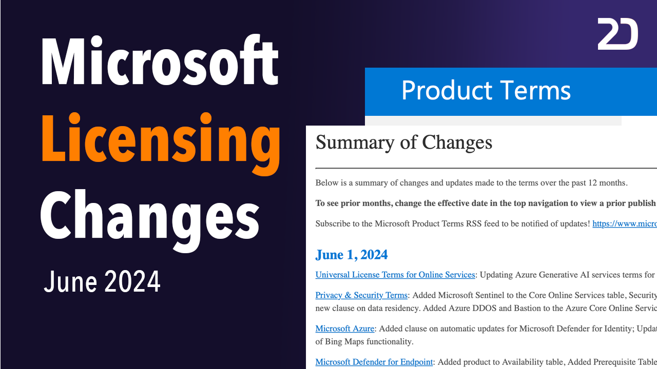 Microsoft Licensing Changes June 2024 | 2Data Update